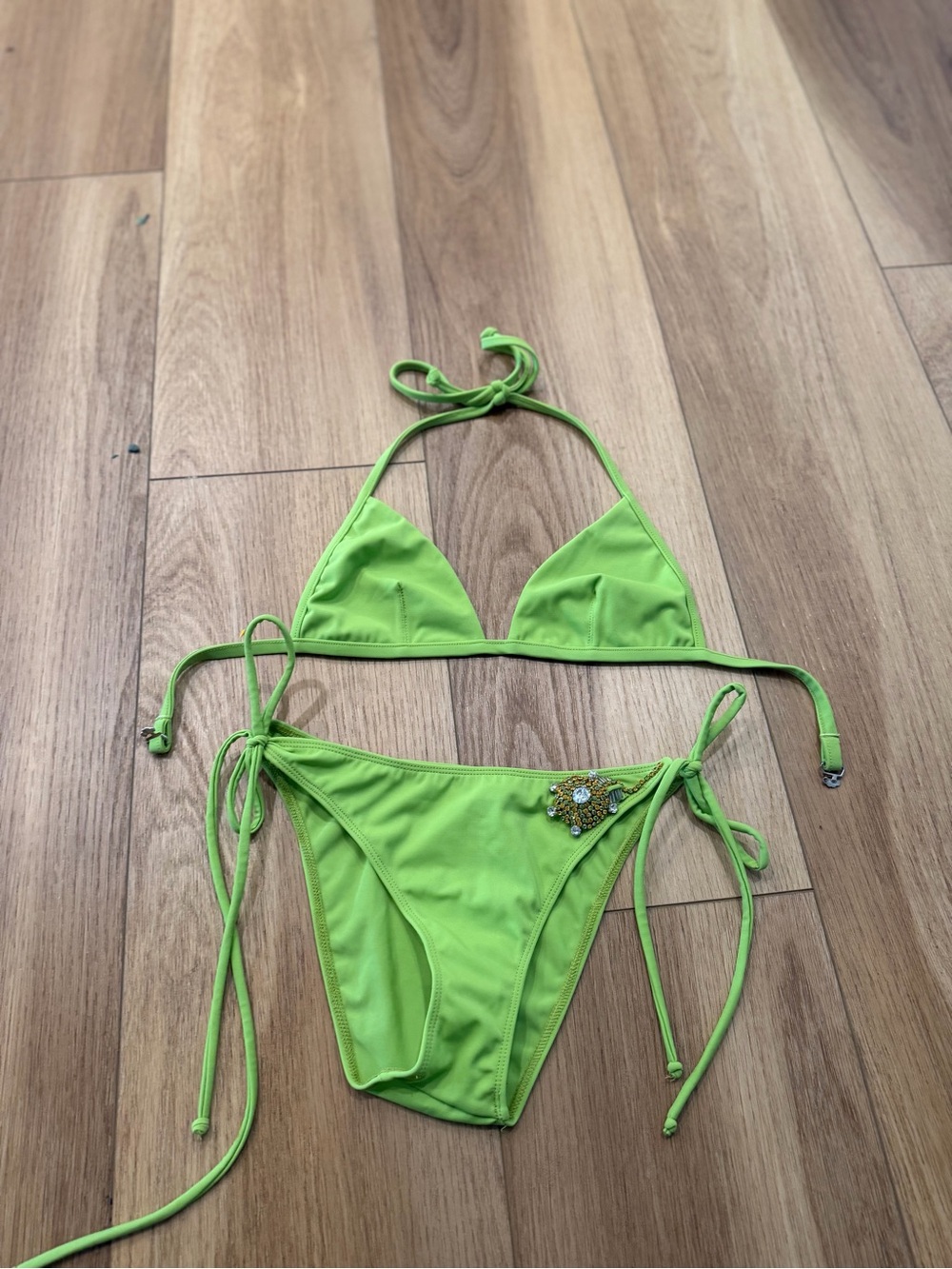 Victoria's Secret Neon Lime Triangle String Bikini